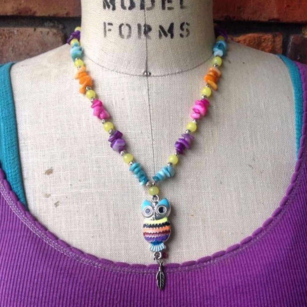 Special Order Owl Rainbow Kid’s Necklace